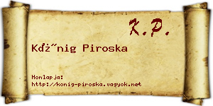 Kőnig Piroska névjegykártya